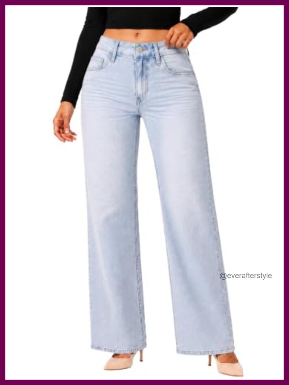 Wide Leg Jeans Mid Low Rise Stretch Denim BBL Booty Lifting Pants